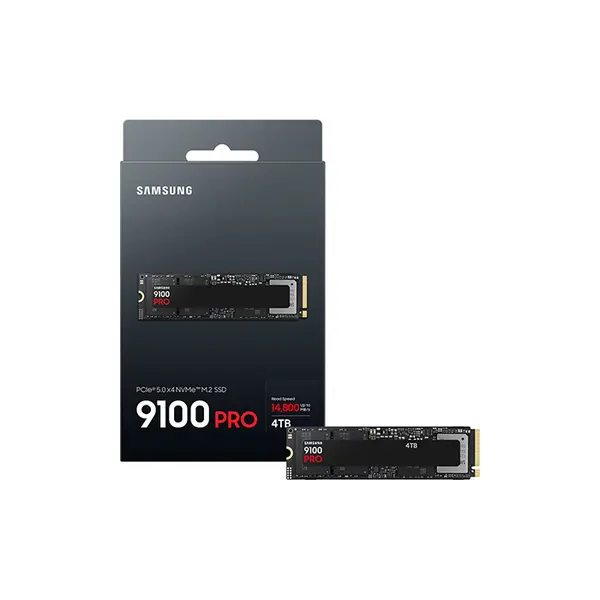 Samsung 9100 PRO 4TB PCIe Gen5 x4 NVMe M.2 2280 Internal SSD, PCIe 5.0 Interface, Ultra-High-Speed Storage Performance, High-Capacity Design, Professional Gaming and Workstation Solid State Drive