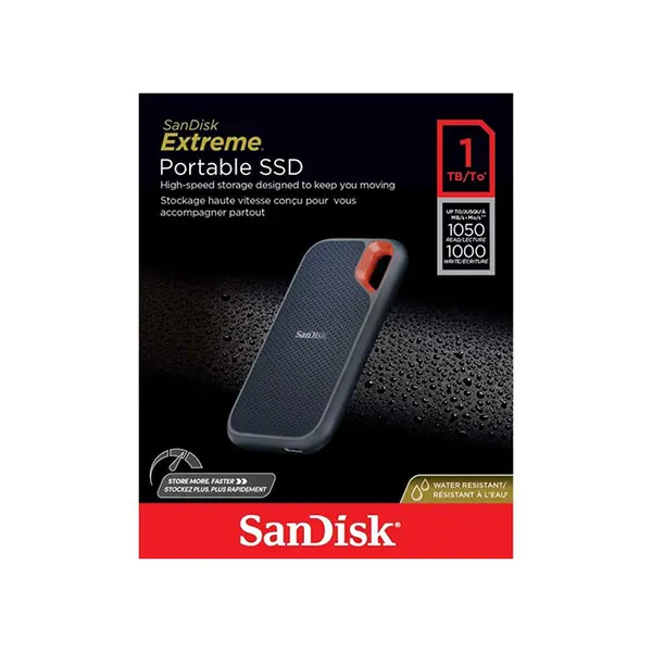 SanDisk Extreme Portable SSD 1TB External Solid State Drive, High-Speed USB-C Connectivity, Rugged Portable Design, Reliable External Storage Solution for Backup, Gaming and Content Creation