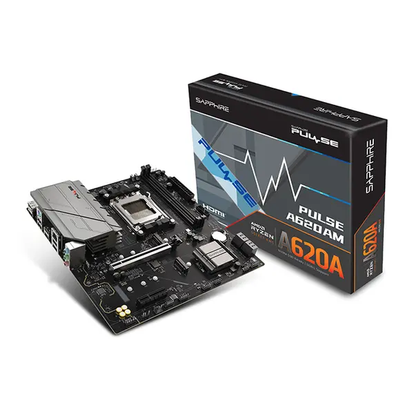 SAPPHIRE PULSE A620AM Micro-ATX Motherboard, AMD A620 Chipset, AM5 Socket, DDR5 Memory Support, Reliable Ryzen Desktop Platform Motherboard