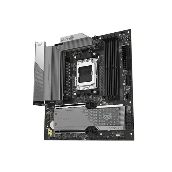 SAPPHIRE B850M NITRO+ WIFI Micro-ATX Motherboard, AMD B850 Chipset, AM5 Socket, DDR5 Memory Support, WiFi Connectivity, High-Performance Ryzen Gaming Platform Motherboard