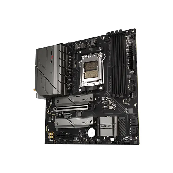 Sapphire B850M PULSE WIFI Motherboard, AMD B850 Chipset, AM5 Socket, DDR5 Memory Support, WiFi 6E Connectivity, Micro-ATX Gaming Motherboard