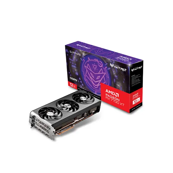 SAPPHIRE NITRO+ Radeon RX 7700 XT Graphics Card, 12GB GDDR6 Memory, 2599MHz Boost Clock, Triple Fan Cooling System, RDNA 3 High-Performance Gaming GPU