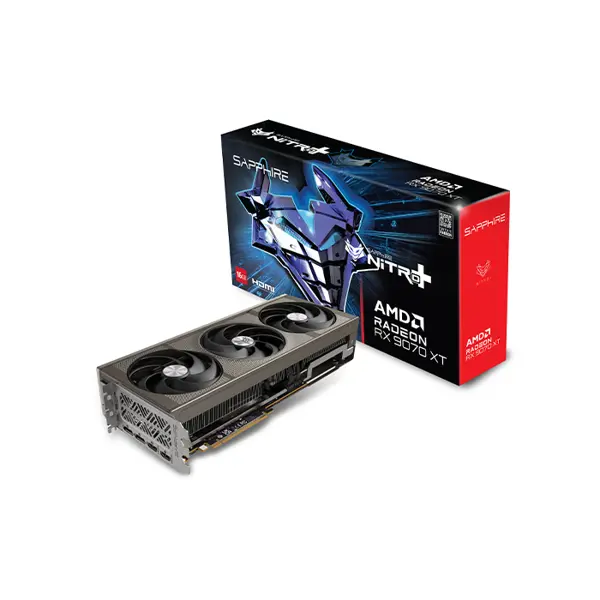 SAPPHIRE NITRO+ Radeon RX 9070 XT Graphics Card, 16GB GDDR6 Memory, 3060MHz Boost Clock, Triple Fan Cooling System, RDNA 4 Flagship High-Performance 4K Gaming GPU