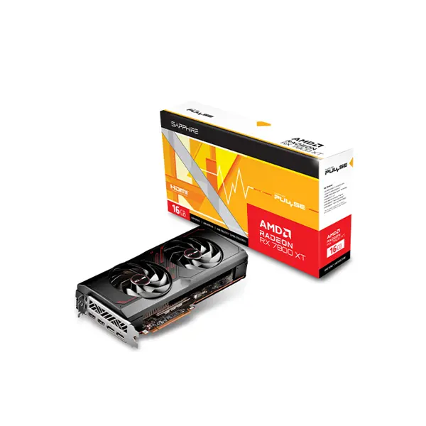 SAPPHIRE PULSE Radeon RX 7800 XT Graphics Card, 16GB GDDR6 Memory, 2430MHz Boost Clock, Dual Fan Cooling Design, RDNA 3 High-Performance 1440p Gaming GPU