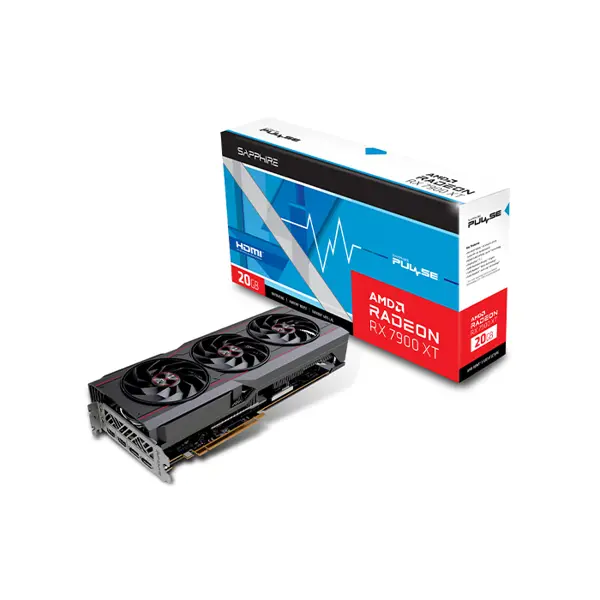 Sapphire PULSE AMD Radeon RX 7900 XT 20GB Graphics Card, 20GB GDDR6 Memory, RDNA 3 Architecture, Triple Fan Cooling System, High-Performance 4K Gaming GPU