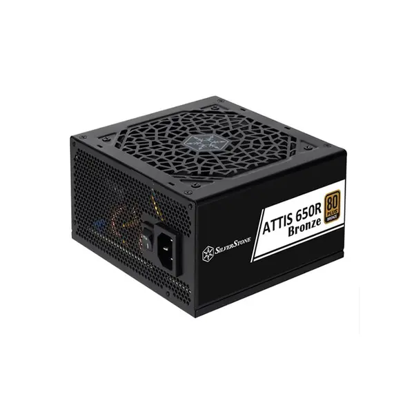 SilverStone ATTIS 650R Bronze 650W Power Supply, 80 PLUS Bronze Certified Efficiency, ATX 3.1 and PCIe 5.1 Ready, 120mm Silent Cooling Fan, Reliable Gaming PSU Black