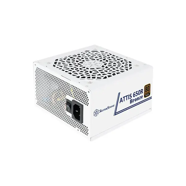 SilverStone ATTIS 650R Bronze 650W Power Supply, 80 PLUS Bronze Certified Efficiency, ATX 3.1 and PCIe 5.1 Ready, 120mm Silent Cooling Fan, Reliable Gaming PSU White