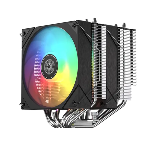 SilverStone Frost Mage 620 ARGB CPU Air Cooler, Dual Tower Heatsink Design, 6 Copper Heatpipes, Dual 120mm PWM Fans, Addressable RGB Lighting, High-Performance Air Cooling System Black