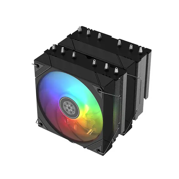 SilverStone Frost Mage 620 ARGB CPU Air Cooler, Dual Tower Heatsink Design, 6 Copper Heatpipes, Dual 120mm PWM Fans, Addressable RGB Lighting, High-Performance Air Cooling System Black