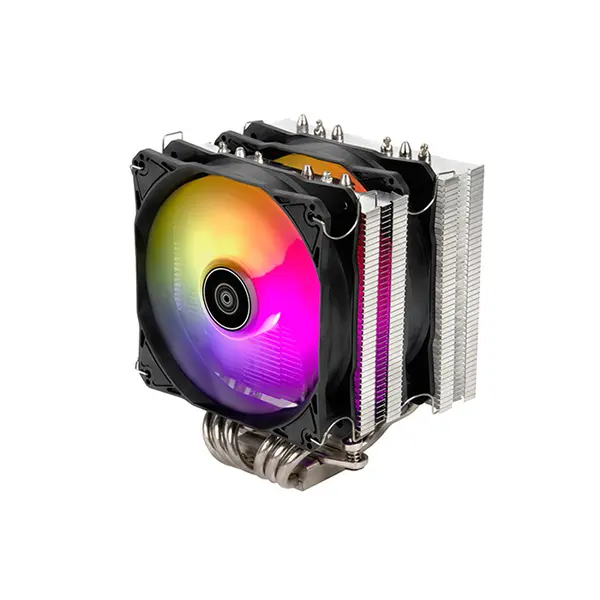 SilverStone Hydrogon D120 Dual Tower CPU Air Cooler, 6 Copper Heatpipes, Dual 120mm PWM Fans, ARGB Lighting, High-Performance Dual Heatsink Cooling System Black