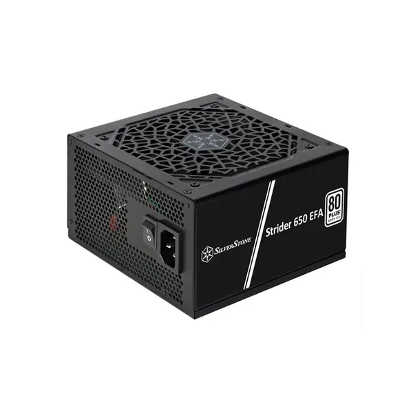 SilverStone Strider 650 EFA 650W Power Supply, 80 PLUS Certified Efficiency, ATX Form Factor, 120mm Silent Cooling Fan, Reliable Single-Rail Power Delivery PSU