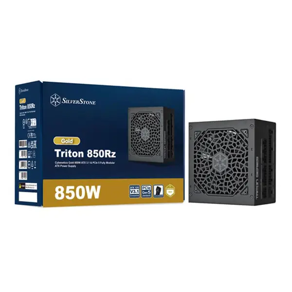 SilverStone Triton 850Rz 850W Power Supply, Cybenetics Gold Certified Efficiency, ATX 3.1 and PCIe 5.1 Ready, Modular Cable Design, 120mm Silent Cooling Fan, High-Performance Gaming PSU