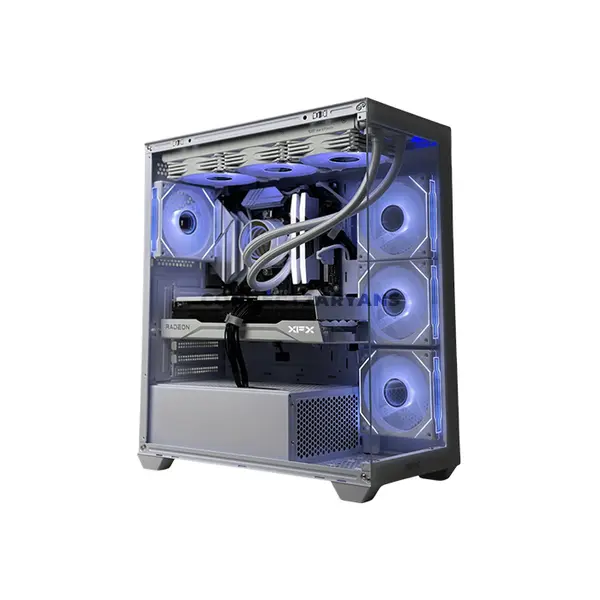 Sonic EL2 White ATX Mid-Tower Gaming Case, 4x 120mm Infinity ARGB Fans, Tempered Glass Side Panel, High-Airflow Mesh Front, ATX / Micro-ATX / Mini-ITX Support, 360mm Radiator Support