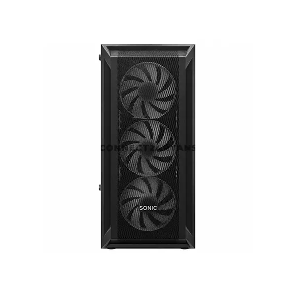 Sonic R19 Black ATX ARGB Gaming Case, 3x 120mm Pre-Installed ARGB Fans, Tempered Glass Side Panel, ATX / Micro-ATX / Mini-ITX Motherboard Support, 7 Expansion Slots, Mid-Tower Gaming Chassis