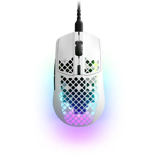 SteelSeries Aerox 3 Onyx Wired Gaming Mouse White Edition, Ultra-Lightweight Honeycomb Shell Design, High-Precision Optical Sensor, Wired Esports Gaming Mouse