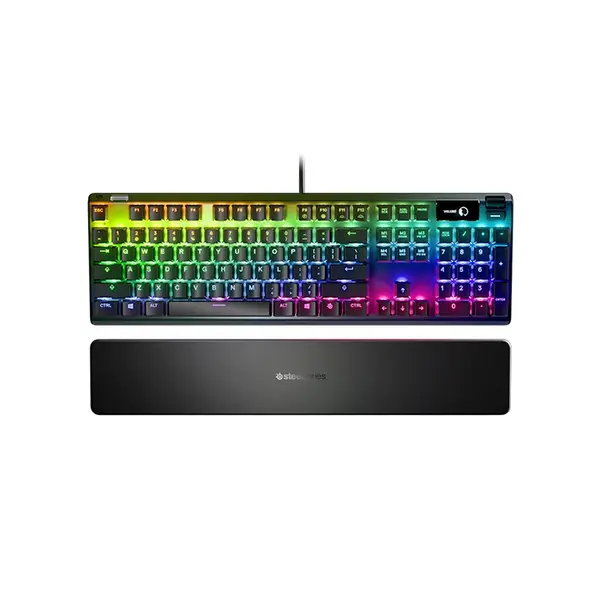 SteelSeries Apex 7 Gaming Keyboard, Red Linear Mechanical Switches, Full-Size Layout Design, RGB Mechanical Gaming Keyboard