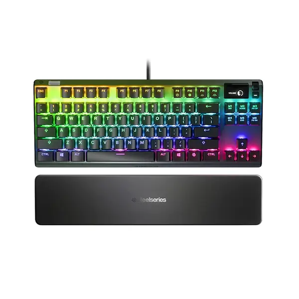 SteelSeries Apex 7 TKL Gaming Keyboard, Red Linear Mechanical Switches, Tenkeyless Layout Design, RGB Mechanical Gaming Keyboard