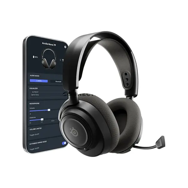 SteelSeries Arctis Nova 7P Wireless Gen 2 Black Gaming Headset for PS5, 2.4GHz + Bluetooth, 50+ Hour Battery, Neodymium Drivers, 360° Spatial Audio, USB-C, ChatMix
