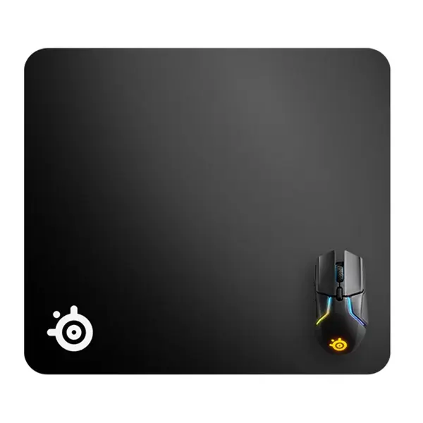 SteelSeries QcK Large Gaming Mouse Pad Black Edition, Micro-Woven Cloth Surface, Non-Slip Rubber Base, Precision Tracking Gaming Mousepad
