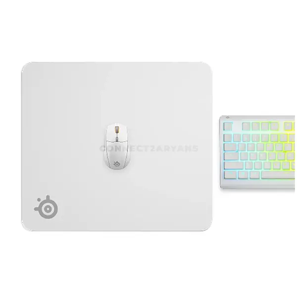 SteelSeries QcK Large Gaming Mouse Pad White Edition, Micro-Woven Cloth Surface, Non-Slip Rubber Base, Precision Tracking Gaming Mousepad