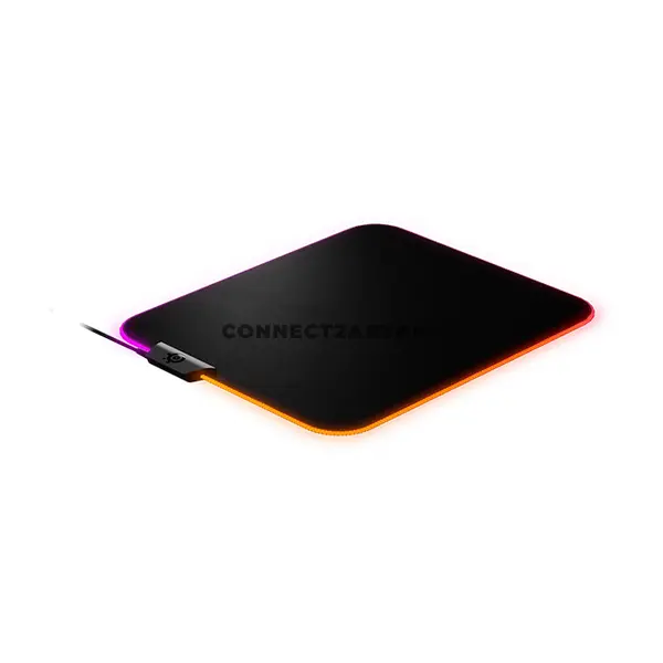 SteelSeries QcK Prism Cloth Medium Black RGB Gaming Mouse Pad, 320×270×4mm, Micro-Woven Cloth Surface, Dynamic 2-Zone RGB Illumination, Non-Slip Rubber Base, PrismSync & Optical/Laser Sensor Optimized SteelSeries