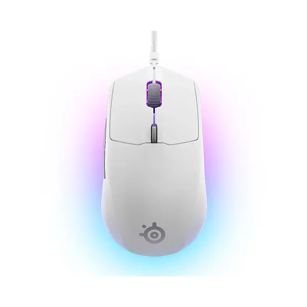 SteelSeries Rival 3 Gen 2 Wired RGB Gaming Mouse White Edition, High-Precision Optical Sensor, RGB Lighting Effects, Wired USB Connectivity, Competitive Esports Gaming Mouse