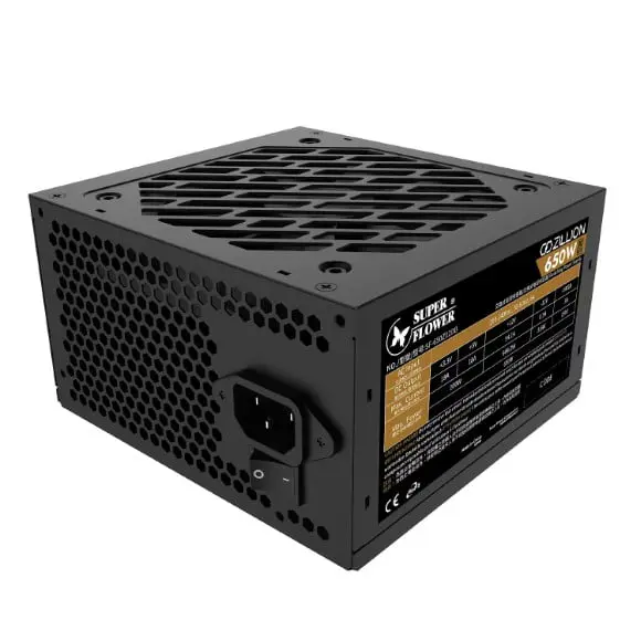 Super Flower Zillion 650W Power Supply, 80 PLUS Bronze Certified Efficiency, Reliable Power Delivery Design, Gaming and Productivity ATX PSU