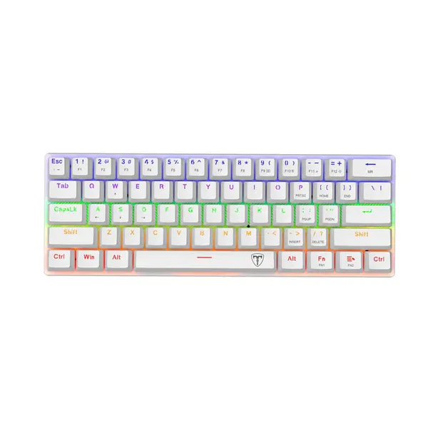 T-DAGGER Arena T-TGK321 Gaming Mechanical Keyboard White, 61 Keys, RGB Backlight, OUTEMU Switches, Full Anti-Ghosting, Wired USB