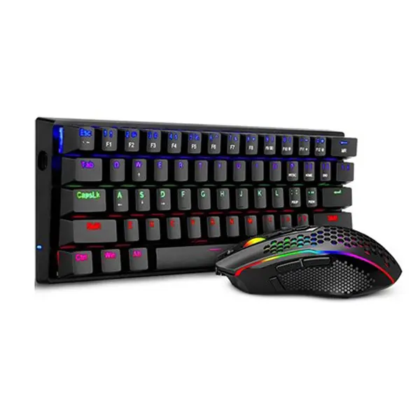 T-DAGGER T-TGS008 Gaming Combo, Keyboard Mouse Set, 3200 DPI, Rainbow Backlight, Lightweight Honeycomb Mouse Black