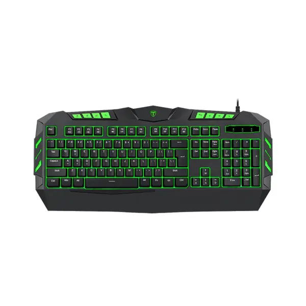 T-DAGGER Torpedo T-TGK102 Gaming Keyboard, 104-Key Full-Size Layout, 3-Color LED Backlighting, 19 Anti-Ghosting Keys, Wired USB Connectivity, Reliable Gaming Keyboard for Desktop Gaming Setups