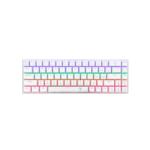 T-DAGGER Viator T-TGK325W Gaming Mechanical Keyboard White, 61 Keys, Red Switches, RGB Backlight, Full Anti-Ghosting, Wired USB