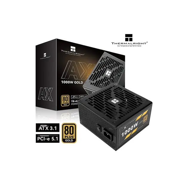 Thermalright TR-AX1000 1000W Power Supply, 80 Plus Gold Certified Efficiency, Fully Modular Cable Design, ATX 3.1 and PCIe 5.1 Ready High-Performance Gaming PSU