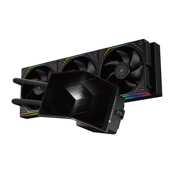 Thermalright Levita Vision 360 ARGB Black Liquid CPU Cooler, 360mm AIO Liquid Cooler, Digital Display Pump, Triple 120mm ARGB PWM Fans, High-Performance CPU Cooler for Intel & AMD
