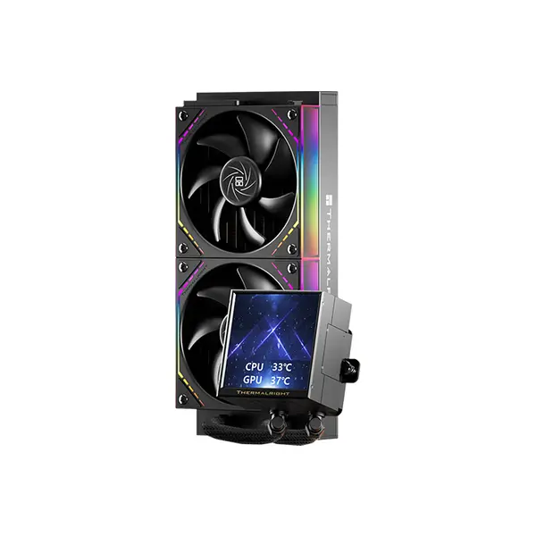 Thermalright TR 240 PEERLESS VISION 240 ARGB CPU Liquid Cooler, 240mm Radiator, Dual 120mm ARGB Fans, 3.95-Inch LCD Screen