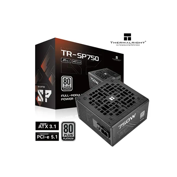 Thermalright TR-SP750 750W Power Supply, 80 Plus Platinum Certified Efficiency, Fully Modular Sleeved Cable Design, ATX 3.1 and PCIe 5.1 Ready Gaming PSU