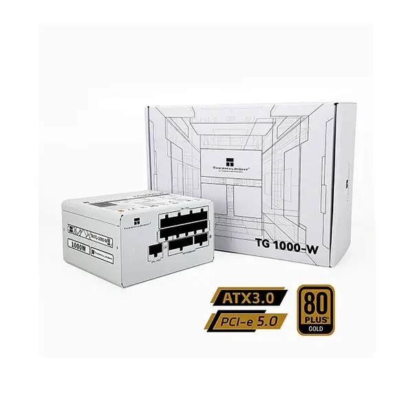 Thermalright TR-TG1000-W 1000W 80 Plus Gold ATX 3.0 Power Supply, White Edition, High Efficiency PCIe 5.0 Ready Gaming PSU