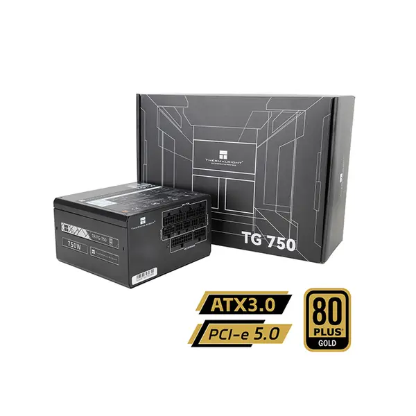 Thermalright TG-750 Power Supply Black, 750W Output Capacity, 80 PLUS Gold Certified Efficiency, Fully Modular Cable Design, ATX 3.0 and PCIe 5.0 Ready High-Performance PSU