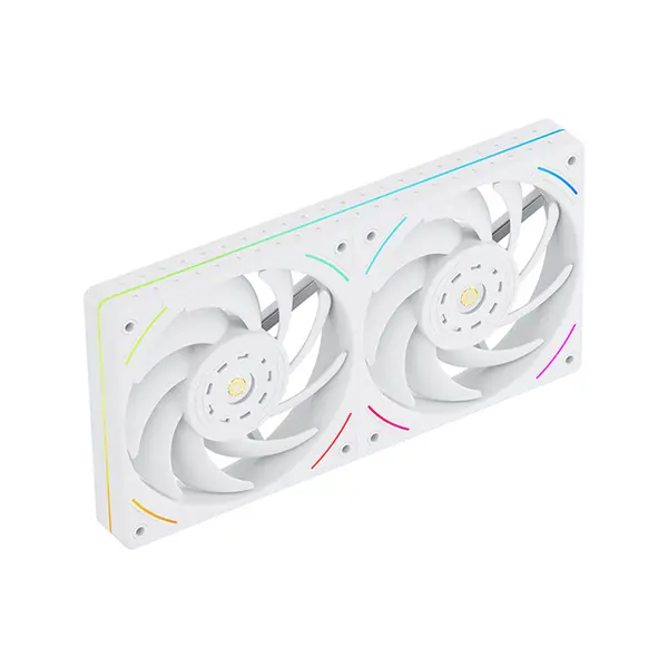 Thermalright TL-UB24W ARGB Case Fan White, 240mm Dual-Fan Frame Design, Dual 120mm PWM Fans, 2150 RPM Maximum Speed, Integrated Addressable RGB Lighting, High-Airflow Cooling Solution