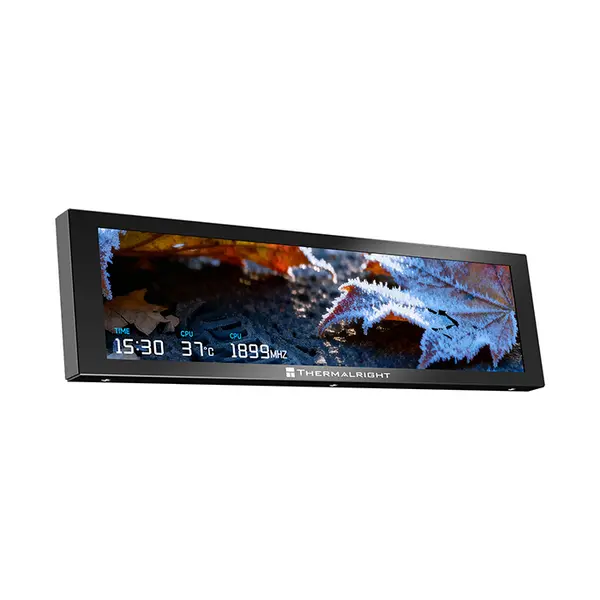 Thermalright Trofeo Vision LCD Display Black, 9.16-Inch IPS Screen, 1920×480 Resolution, USB Type-C Connectivity, Ultra-Wide System Monitoring and PC Case Display Panel