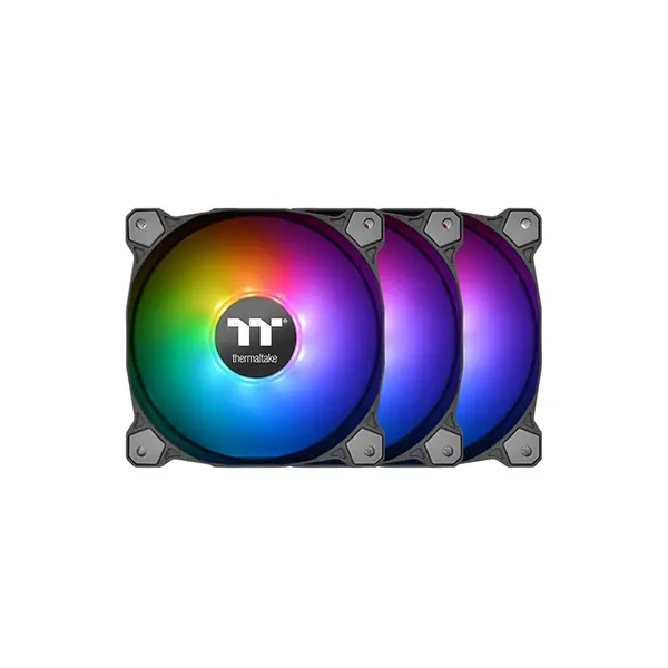 Thermaltake Pure 12 Black ARGB 120mm Cooling Fan TT Premium Edition, Triple Fan Pack, Addressable RGB Lighting Effects, High-Airflow PC Cooling Solution