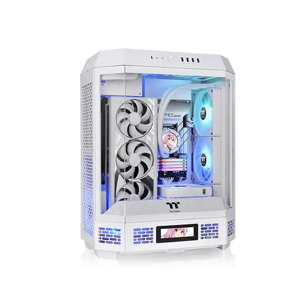 Thermaltake The Tower 600 Vertical Gaming Case White Edition, Panoramic Tempered Glass Design, High-Airflow Vertical Chassis, Premium Showcase Gaming PC Case
