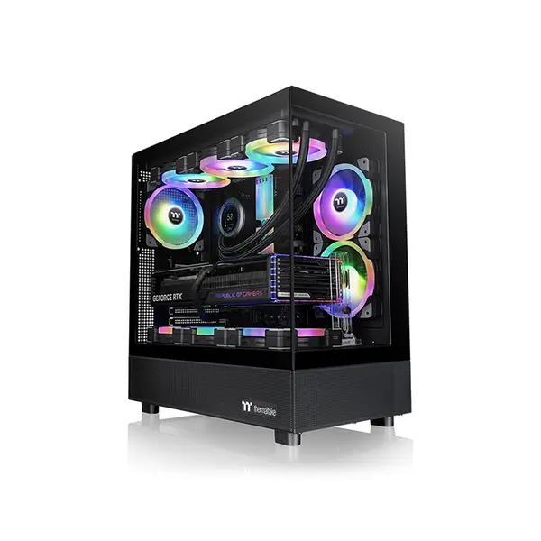 Thermaltake View 270 TG ARGB V2 Gaming Case Black Edition, Panoramic Tempered Glass Chassis, ARGB Fan Equipped Design, Premium Showcase Gaming PC Case