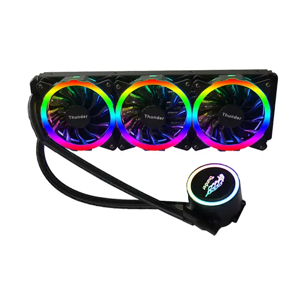 Thunder BORA TRC-360 Black 360mm AIO Liquid CPU Cooler, Triple 120mm PWM ARGB Cooling Fans, Infinity Mirror Pump Design, High-Performance All-in-One CPU Cooler for Intel & AMD