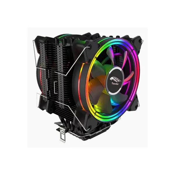 Thunder Cyclone CPU Air Cooler, Dual Tower Heatsink Design, 6 Copper Heatpipes, Dual 120mm ARGB Cooling Fans, High-Performance Air Cooling Solution for Gaming and Workstation Processors