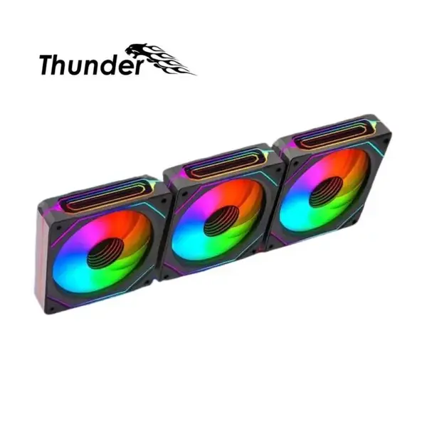 Thunder Flurry TCS-I27B ARGB Infinity Fan Kit, Triple 120mm Case Cooling Fans, Infinity Mirror ARGB Lighting Effects, High-Airflow Performance, Premium PC Cooling Fan Pack Black Edition