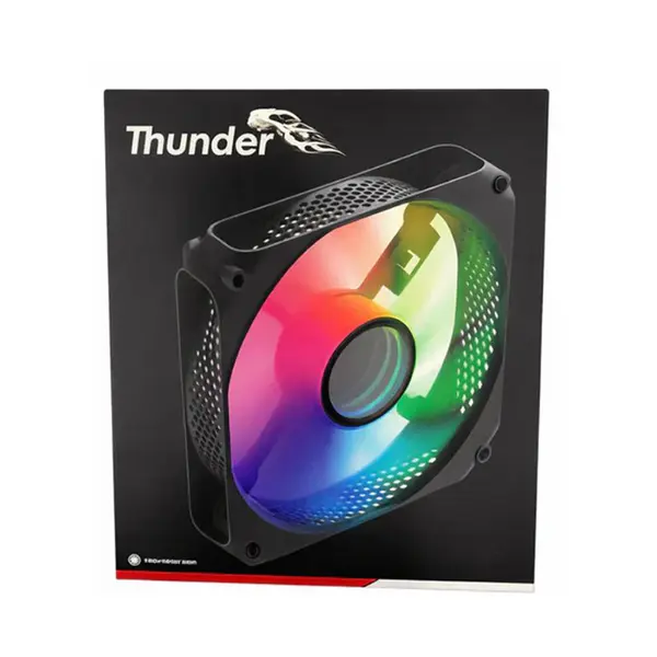 Thunder Norte TAC-1107 120mm RGB Case Cooling Fan, High-Airflow Blade Design, RGB Lighting Effects, Efficient PC Cooling Performance, Durable Case Fan Black Edition