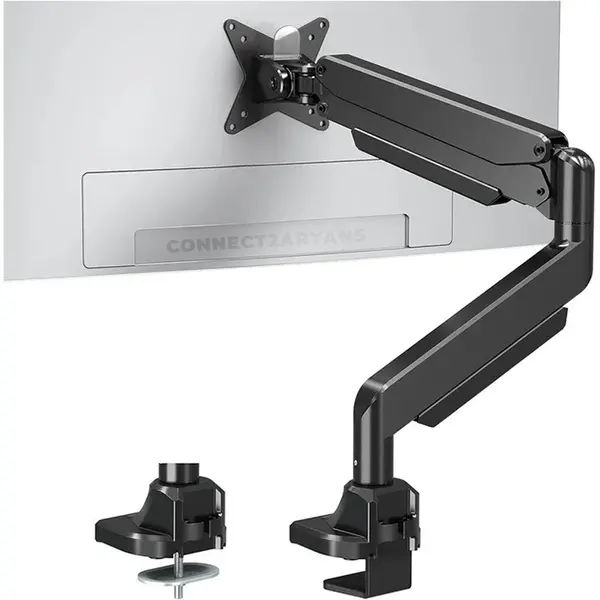 Thunder Single Monitor Arm TM-702 Hydraulic Desk Mount, Gas Spring Monitor Arm, VESA 75×75/100×100 Support, Ergonomic Height Adjustable Monitor Stand