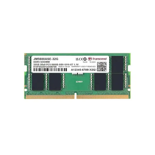 Transcend 32GB DDR5 5600MHz SO-DIMM Laptop Memory Module, High-Speed Notebook RAM Upgrade, Next-Generation Performance Memory for Gaming Laptops and Professional Mobile Workstations