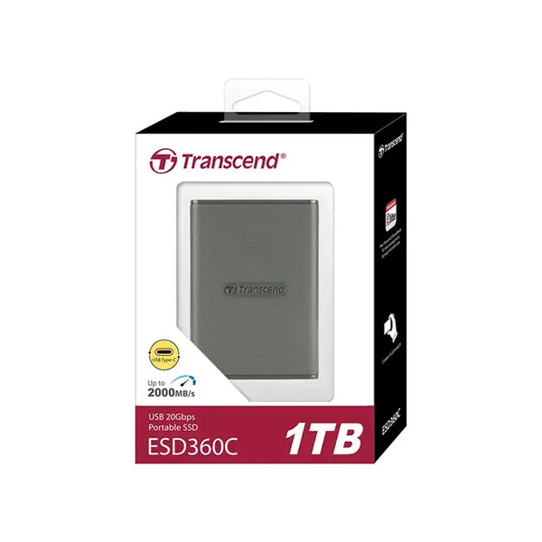 Transcend ESD360C 1TB Portable External SSD, USB 3.2 Gen 2x2 Type-C High-Speed Storage Drive, 2000MB/s Solid State External SSD