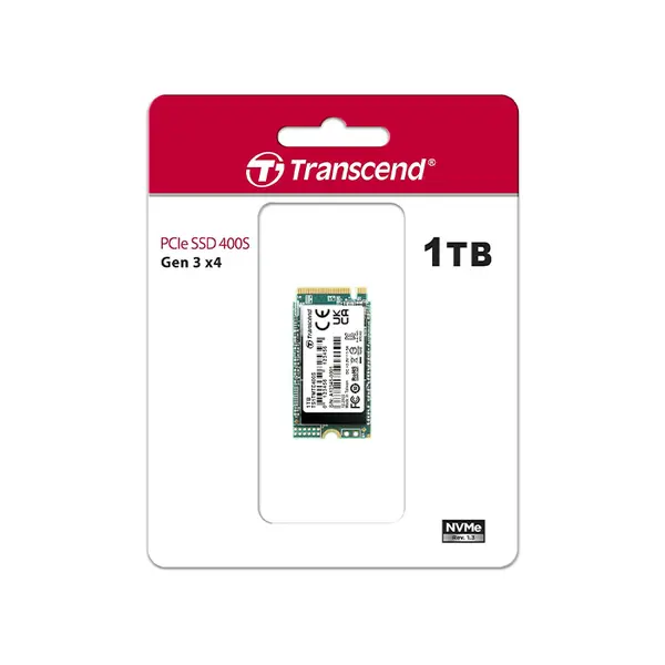 Transcend MTE400S 1TB M.2 2242 PCIe Gen3 x4 NVMe Internal SSD, Up to 2000MB/s Read Speed, Compact High-Speed Storage Drive for Ultrabooks, Mini PCs and Handheld Gaming Devices